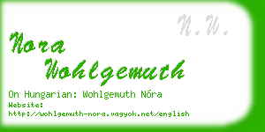 nora wohlgemuth business card